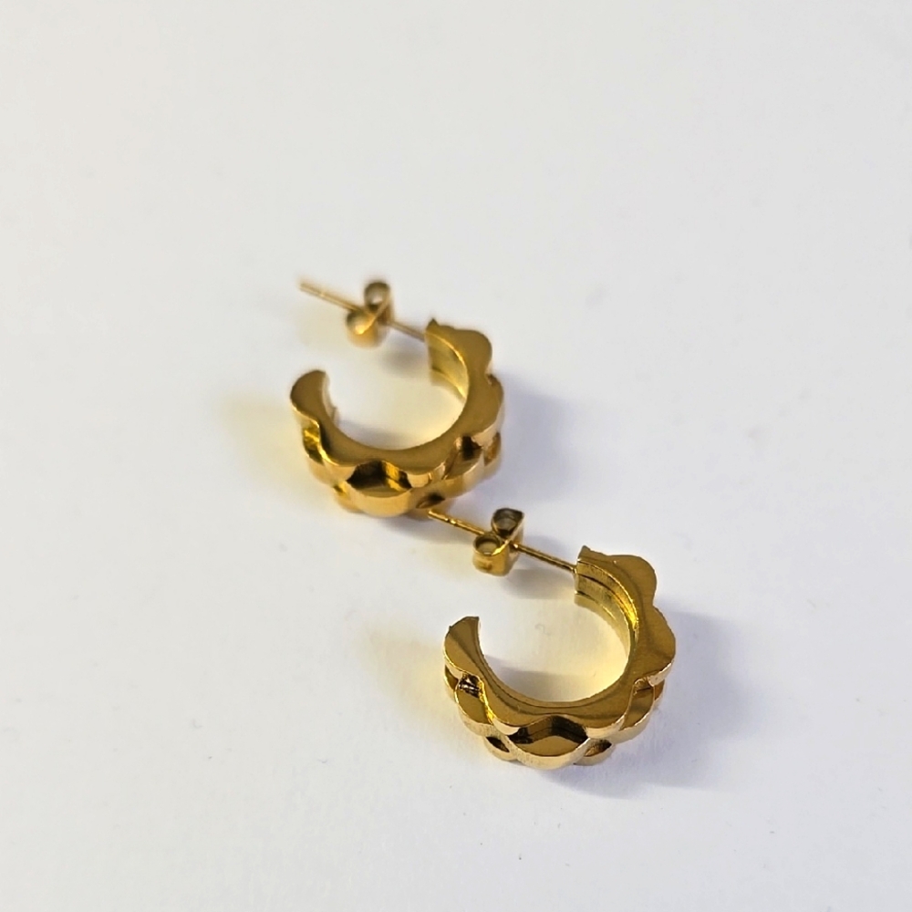 Gold Hoop Post Earrings